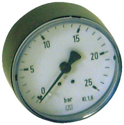 Manometer   0 - 25bar axial  /   Ø = 60 mm     -  G 1/4