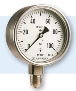 Feinmanometer Niederdruck   0 - 60 mbar  Ø = 100 mm  /   G 1/2