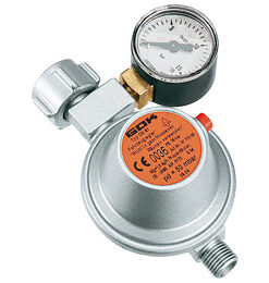 Caravanregler EN61 PS 16 bar 1,5 kg/h 50 mbar Manometer