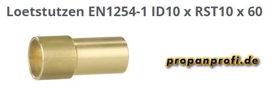 2 Lötstutzen (lang) für Flüssiggasrohrleitungen 10 mm -