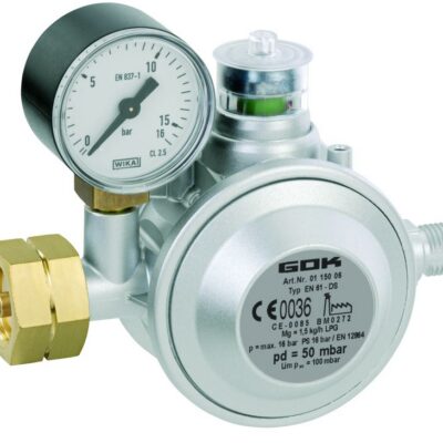 Niederdruckregler EN61-DS , 16 bar 1,5 kg/h ÜDS Manometer