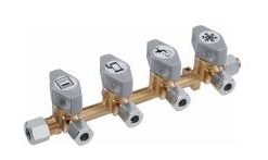 Schnellschluss- Verteilerblock 4 Abgänge RVS x 4 x RVS 8