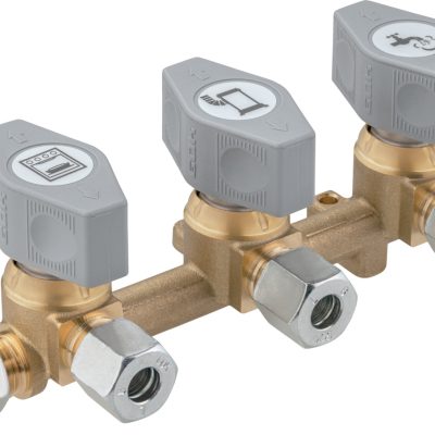 Schnellschluss-Verteilerblock 3 Abgänge RVS × 3 × RVS 8